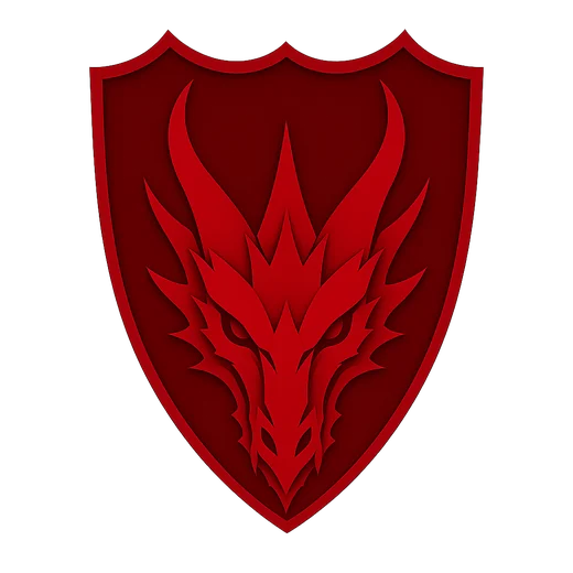 Crest of Fortezza Cremisi: a red shield with a dragon head