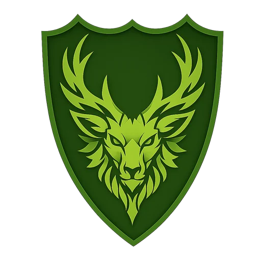 Crest of Casata della Quercia: a green shield with a stag head